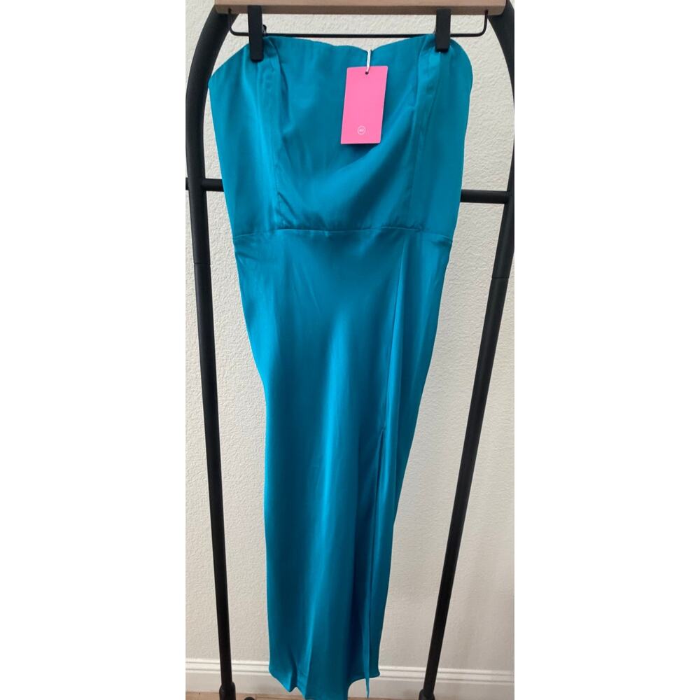 Amanda Uprichard NEW Silk Midi Slip Dress With Side Slit, Med - Picture 6 of 6